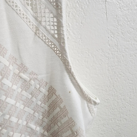 ZARA Patterned Sleeveless Top Pink White Size S - Picture 8 of 9